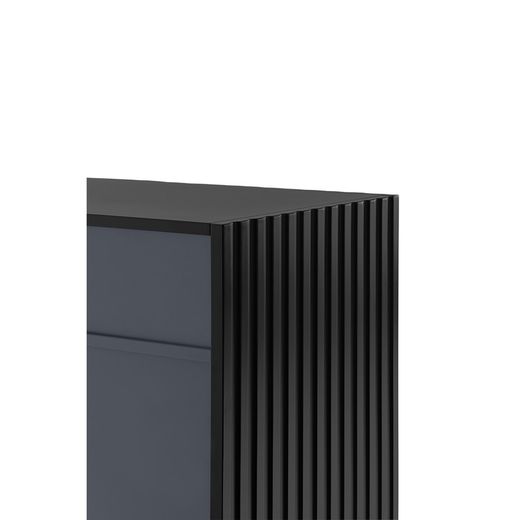 Black and anthracite grey wooden sideboard, 92 x 46 x 120 cm | Doric
