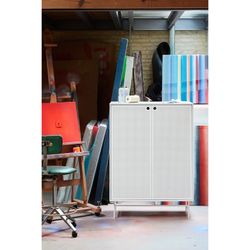 White wood and metal sideboard, 93 x 45 x 130 cm | Punto