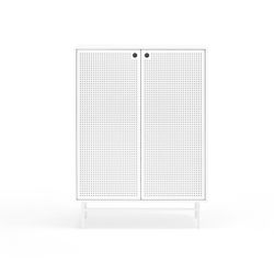 White wood and metal sideboard, 93 x 45 x 130 cm | Punto