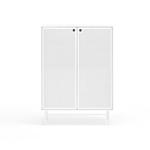 White wood and metal sideboard, 93 x 45 x 130 cm | Punto