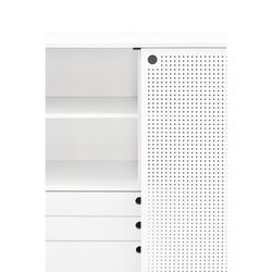 White wood and metal sideboard, 93 x 45 x 130 cm | Punto