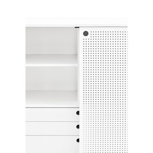 White wood and metal sideboard, 93 x 45 x 130 cm | Punto