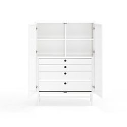 White wood and metal sideboard, 93 x 45 x 130 cm | Punto