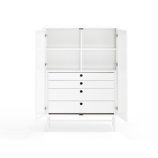 White wood and metal sideboard, 93 x 45 x 130 cm | Punto