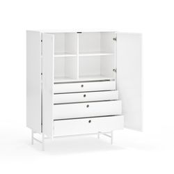 White wood and metal sideboard, 93 x 45 x 130 cm | Punto