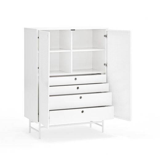 White wood and metal sideboard, 93 x 45 x 130 cm | Punto