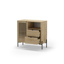 Auxiliary furniture made of wood and metal in oak colour, 84 x 40 x 80.5 cm | Inca