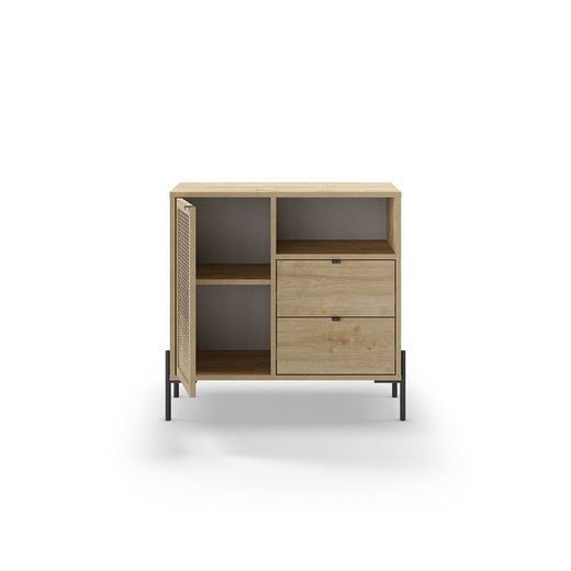 Auxiliary furniture made of wood and metal in oak colour, 84 x 40 x 80.5 cm | Inca