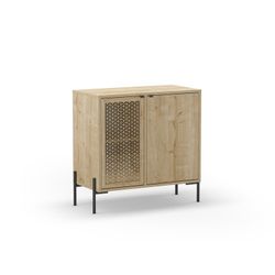 Auxiliary furniture made of wood and metal in oak colour, 86.6 x 40 x 80.3 cm | Inca