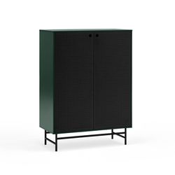 Dark green and black wood and metal sideboard, 93 x 45 x 130 cm | Punto