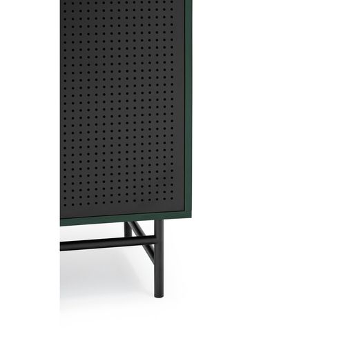 Dark green and black wood and metal sideboard, 93 x 45 x 130 cm | Punto