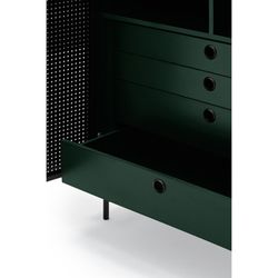Dark green and black wood and metal sideboard, 93 x 45 x 130 cm | Punto