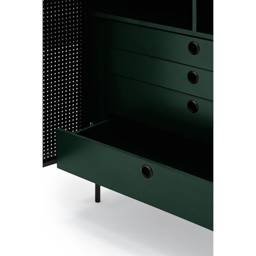 Dark green and black wood and metal sideboard, 93 x 45 x 130 cm | Punto