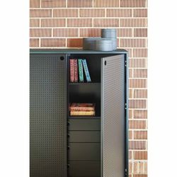 Dark green and black wood and metal sideboard, 93 x 45 x 130 cm | Punto