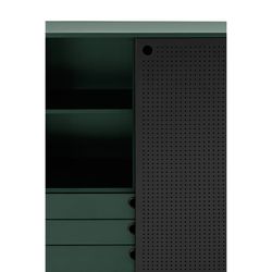 Dark green and black wood and metal sideboard, 93 x 45 x 130 cm | Punto