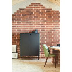 Dark green and black wood and metal sideboard, 93 x 45 x 130 cm | Punto