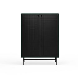 Dark green and black wood and metal sideboard, 93 x 45 x 130 cm | Punto
