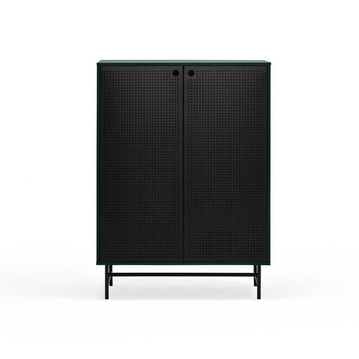 Dark green and black wood and metal sideboard, 93 x 45 x 130 cm | Punto
