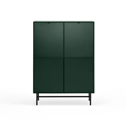 Dark green and black wood and metal sideboard, 93 x 45 x 130 cm | Punto