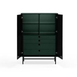 Dark green and black wood and metal sideboard, 93 x 45 x 130 cm | Punto