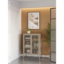 Metal side table in sand, 70 x 40 x 100 cm | Fayna