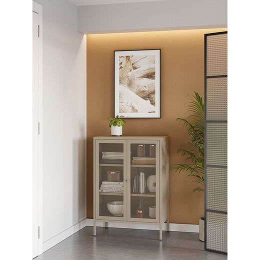 Metal side table in sand, 70 x 40 x 100 cm | Fayna