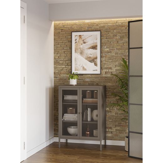 Metal side table in mocha, 70 x 40 x 100 cm | Fayna