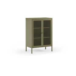 Metal side table in green, 70 x 40 x 100 cm | Fayna
