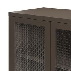 Sidobord i metall och härdat glas i mocka, 70 x 40 x 100 cm | Layna