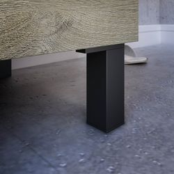 Badkamermeubel met spiegel in hout en natuurlijk/zwart glas, 50x40x80 cm | ATHENE