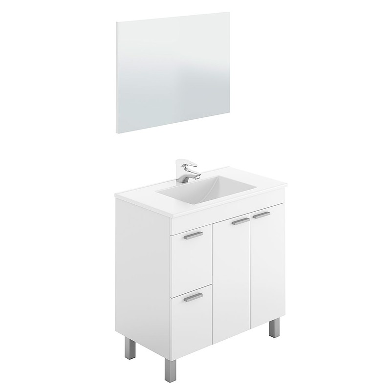 Conjunto de mueble de baño ECO 80x45 (mueble + lavabo + espejo