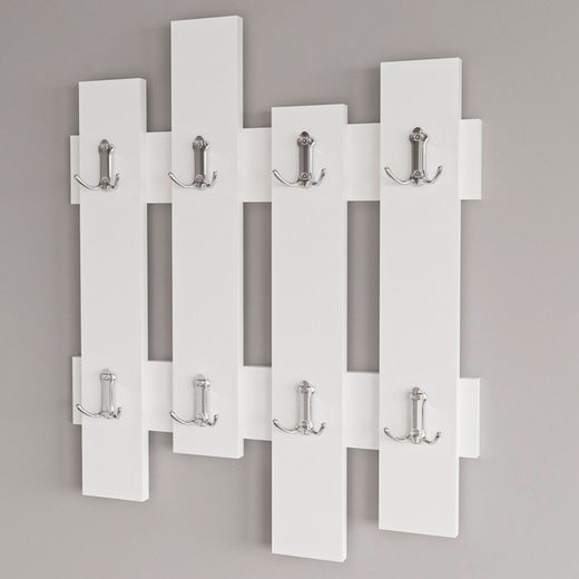 White and natural wooden hallway furniture, 90 x 32 x 53 cm | Kavala