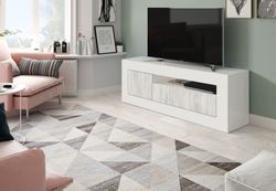 Complete living room white and natural Baltik, 3 pieces.