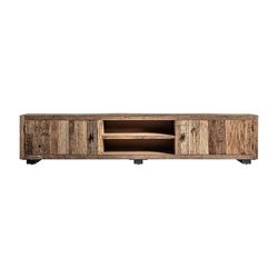TV-meubel. Carrik van hergebruikt hout in naturel, 250 x 45 x 52 cm