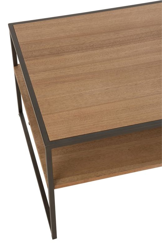 TV-Schrank mit 1 Schublade aus naturfarbenem/schwarzem Holz und Metall, 120 x 60 x 42,5 cm