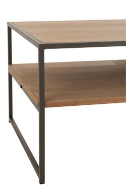 TV-Schrank mit 1 Schublade aus naturfarbenem/schwarzem Holz und Metall, 120 x 60 x 42,5 cm