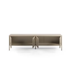TV unit with 4 metal doors in sand, 160 x 35 x 50 cm | Fayna