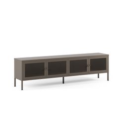 TV unit with 4 metal doors in mocha, 160 x 35 x 50 cm | Fayna