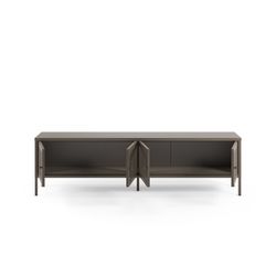 TV unit with 4 metal doors in mocha, 160 x 35 x 50 cm | Fayna