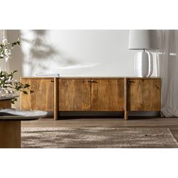TV-Schrank aus Mangoholz in Naturfarbe, 170 x 40 x 51 cm | Koigi