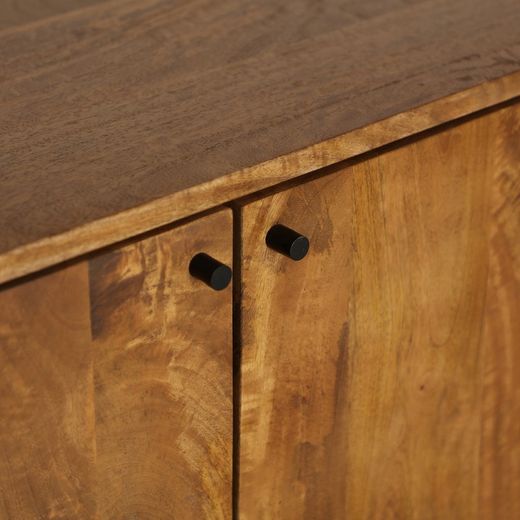 TV-Schrank aus Mangoholz in Naturfarbe, 170 x 40 x 51 cm | Koigi