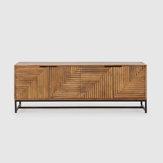 TV-Schrank aus natürlichem Mangoholz, 160 x 40 x 58 cm | Nereide