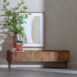 Móvel tv madeira de mangueira natural, 175 x 35 x 50 cm | Damasco
