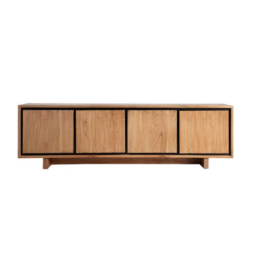 Mueble TV de madera de mindi en marrón, 180 x 40 x 55 cm | Osby