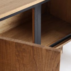 Mueble TV de madera de mindi en marrón, 180 x 40 x 55 cm | Osby