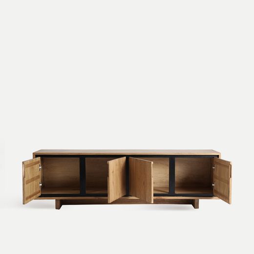 Mueble TV de madera de mindi en marrón, 180 x 40 x 55 cm | Osby