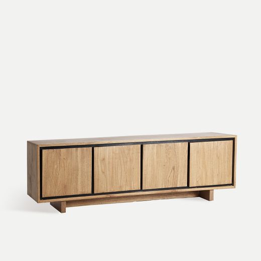 Mueble TV de madera de mindi en marrón, 180 x 40 x 55 cm | Osby