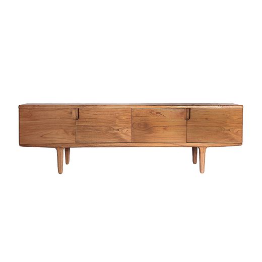 Mueble TV de madera de mindi en natural, 190 x 40 x 59 cm | Slough