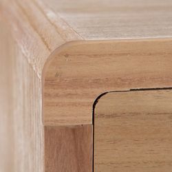 Meuble TV en bois de paulownia naturel et rotin, 110 x 50 x 45 cm | Chéri