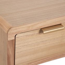 Meuble TV en bois de paulownia naturel et rotin, 110 x 50 x 45 cm | Chéri